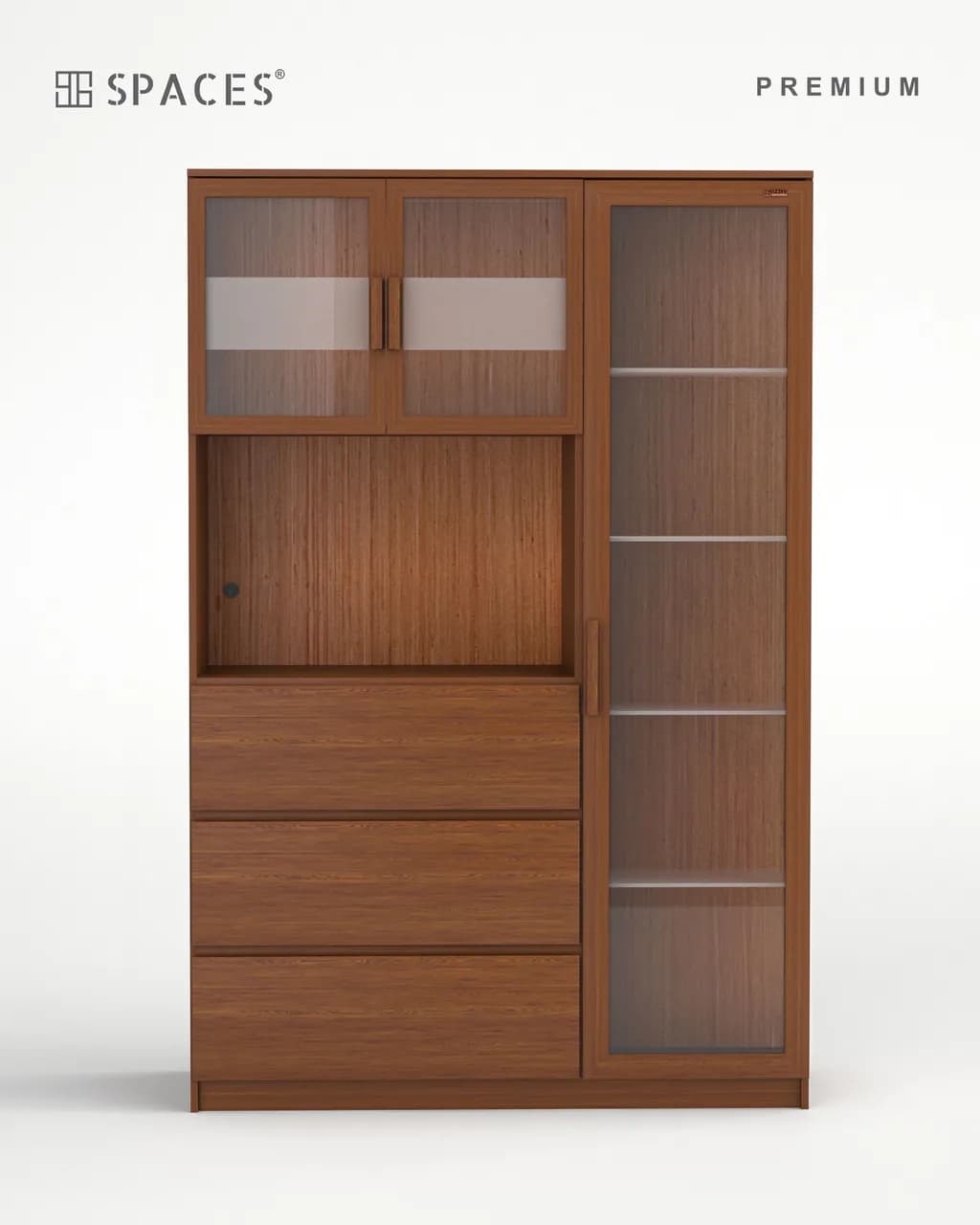 Lumen Luxury Multi-Purpose Cabinet with Wooden Accent