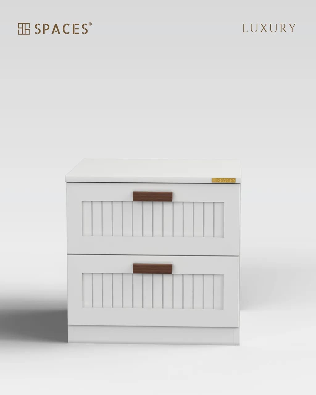 Lumen Luxury Bedside Table with Wooden Accent