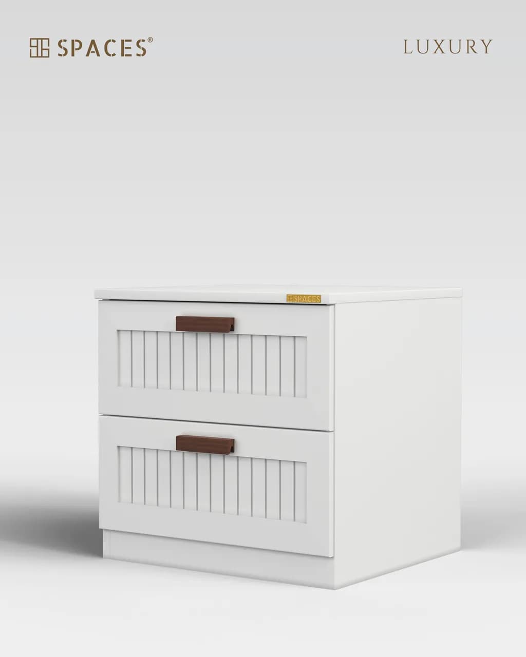 Lumen Luxury Bedside Table with Wooden Accent