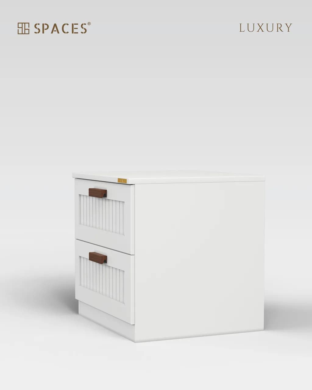 Lumen Luxury Bedside Table with Wooden Accent