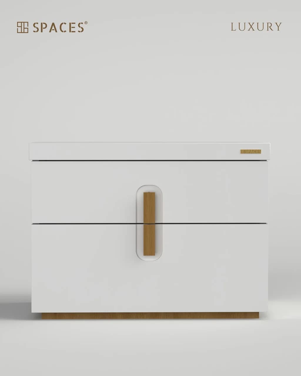 Lumen Luxury Bedside Table with Wooden Accent
