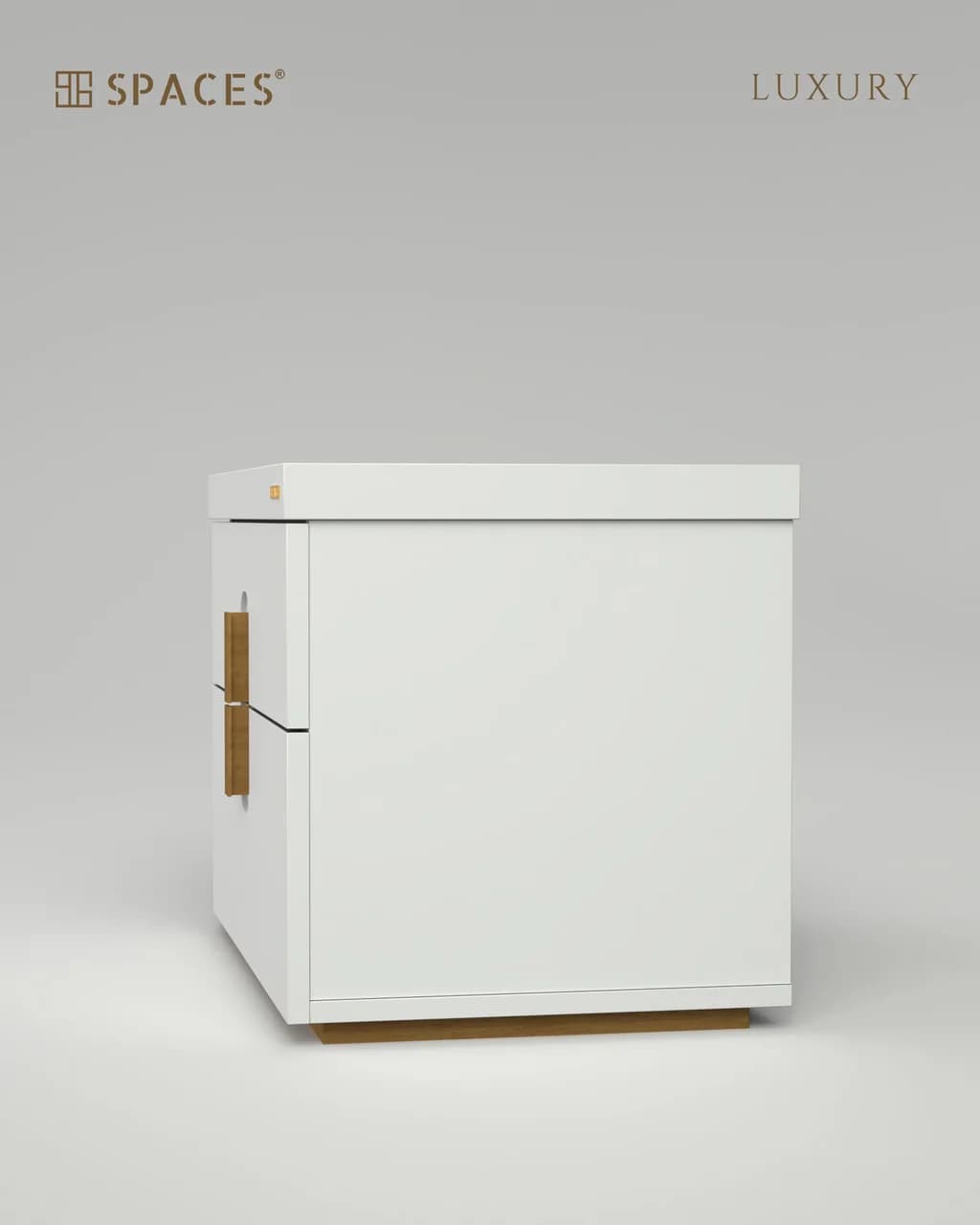 Lumen Luxury Bedside Table with Wooden Accent