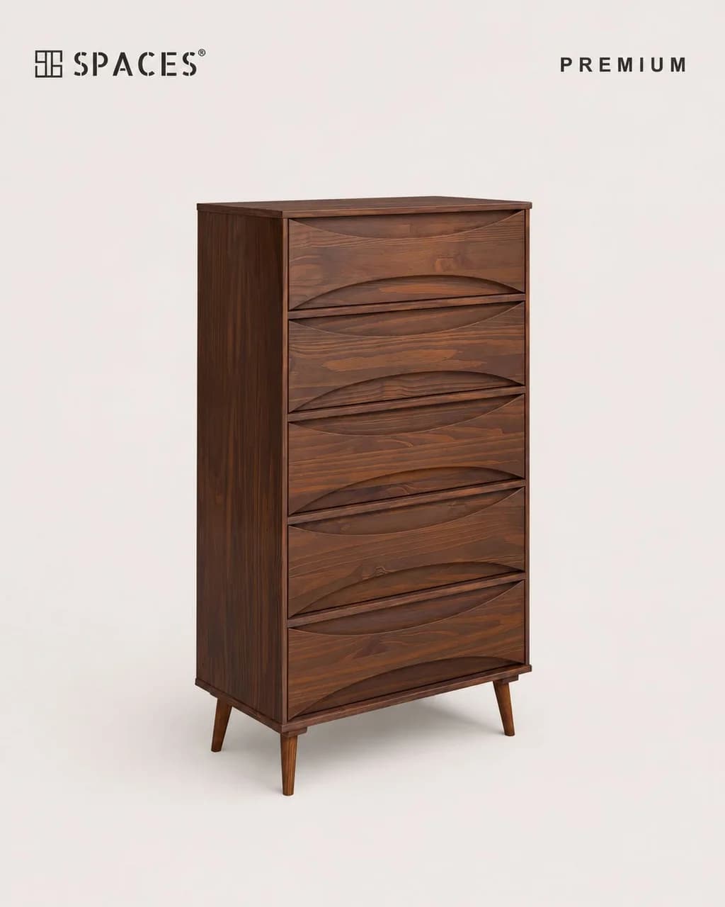 Crescent-Front Premium Chest of Drawers